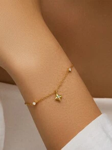 1 pieza Pulsera de lujo de estrella de ópalo de plata esterlina 925 Infinito chapado en oro de 18K Regalo de joyería de cumpleaños para niñas, adolescentes, mujeres, novia e hija