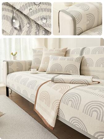 1入組簇絨防濺沙發套，適用於1/2/3/4座椅沙發，全季節通用，包含座椅墊、背墊和扶手套