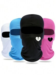 1 pezzo Passamontagna con stampa a cuore, maschera da sci, maschera antivento per il viso, protezione UV, sciarpa per snowboard, motocicletta, San Valentino per uomo