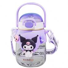 Sanrio Christmas Decoration 1Pc 820ml Large Capacity Water Bottle Portable Straw Water Cup Outdoor Sports Fitness Gift (Some Parts May Be Random),Cinnamoroll,Kuromi,Hello Kitty