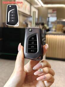 1pc Specialized TPU Car Key Case, Anti-Fall Folding Key Protection Cover, Fit For Toyota New Corolla, New Reiz And RAV4 Models