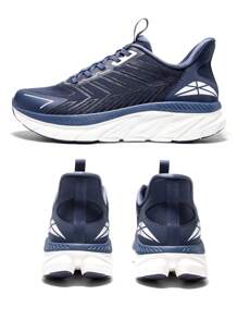 Men's Slip On Comfortable Walking Shoes Running Tennis Athletic Gym Workout Cross Training Sneakers - 藏蓝色 - 查看 7
