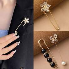 1 hộp/6 chiếc Ghim cài trang trí thời trang cho nữ, Ghim cài nơ hoa lấp lánh, Ghim cài ngọc trai giả cho quần áo, áo len, khăn choàng, đồ thủ công, quần cạp chun có hộp đựng - trắng - Xem 5
