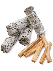 Kit de Incienso Natural Sahumerio Salvia y Palo Santo para manchar, curar, purificar, meditar by RT