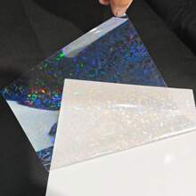 50 Blatt Zerbrochenes Glas Holografischer Aufkleber Papier 2.9*4.1 Inch Glitzer Klar Holografisches Überlaminierungsfilm Selbstklebende Vinyl Blätter Schulanfang, Schulanfang, Schulmaterial