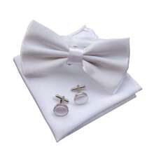 4pcs Formal Pre-Tied Bow Ties & Pocket Square & Cufflinks Set, For Wedding Party Business,Accessories,Festival - Multicolor - View 7