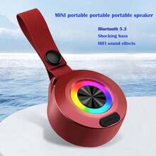 Loa Bluetooth mini di động 5.0 mới 2024, Thiết kế dây treo, Âm thanh nổi HIFI, Đèn nhấp nháy RGB, Chống nước trọn đời IXP4, Thích hợp cho hoạt động ngoài trời, thể thao, cưỡi ngựa, trò chơi, âm thanh, phát nhạc, có thể sạc lại với thời lượng pin dài - Đỏ - Xem 9