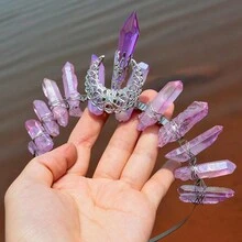 女士晚會天然水晶頭帶，中間圓柱皇冠設計，完美適用於節日和婚紗攝影 - 款式 - 查看 18