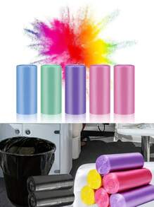 60 piezas de bolsas de basura para contenedores de basura pequeños de automóviles, bolsas de basura pequeñas, bolsas de repuesto para contenedores de basura - Multicolor - Ver 3