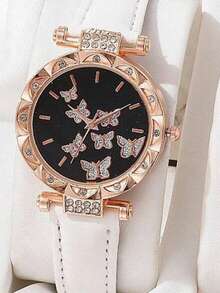 1 pieza Reloj lindo con mariposa para niña - Blanco - Ver 2
