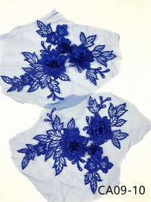 2pcs Colorful Organza 3D Floral Embroidered Applique Patches For DIY Clothing Shoes Hat Decoration Sewing Craft