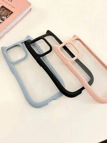 Apple 1pc Cute & Fashionable Blue Cat Ear Shaped TPU + Acrylic 2-In-1 Shockproof Phone Case Compatible With Iphone 7/8/7Plus/8Plus/X/XS/XR/XSMax/11/11Pro/11ProMax/12/12Pro/12ProMax/13/13Pro/13ProMax/14/14Pro/14ProMax/14Plus/15/15Pro/15Plus/15ProMax - Blue - View 7