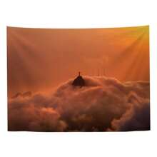 1入山脈與雲彩印花掛毯，休閒風格印花，適用於男女臥室、客廳裝飾，可作為朋友、畢業、家庭禮物 - 彩色 - 查看 11