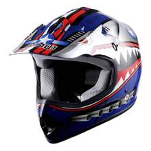 WOW Youth Kids Motocross BMX MX ATV Dirt Bike Helmet HBOY Shark Black - Blue - View 1