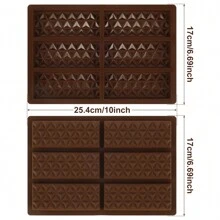 1入組可重複使用的不沾硅膠巧克力和糖果DIY模具，用於製作6個糖果/巧克力，方便脫模