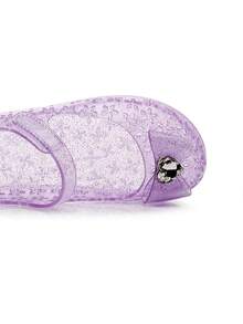 1pair Girls' Princess Sandals, Closed Toe Sandals With Crystal Decoration