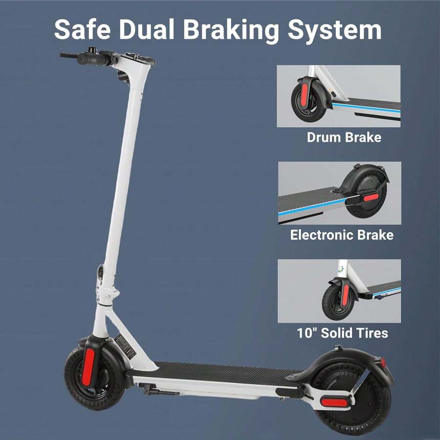 Devo Electric Scooter, 2025 Miles Range & 20 MPH Speed, 10" Tires, 500W Cruise Control Electric