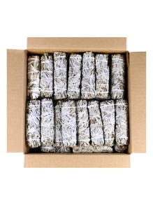 Paquete de 25 atados de salvia blanca orgánica para sahumerio para rituales caseros de limpieza, meditación y purificación, salvia blanca