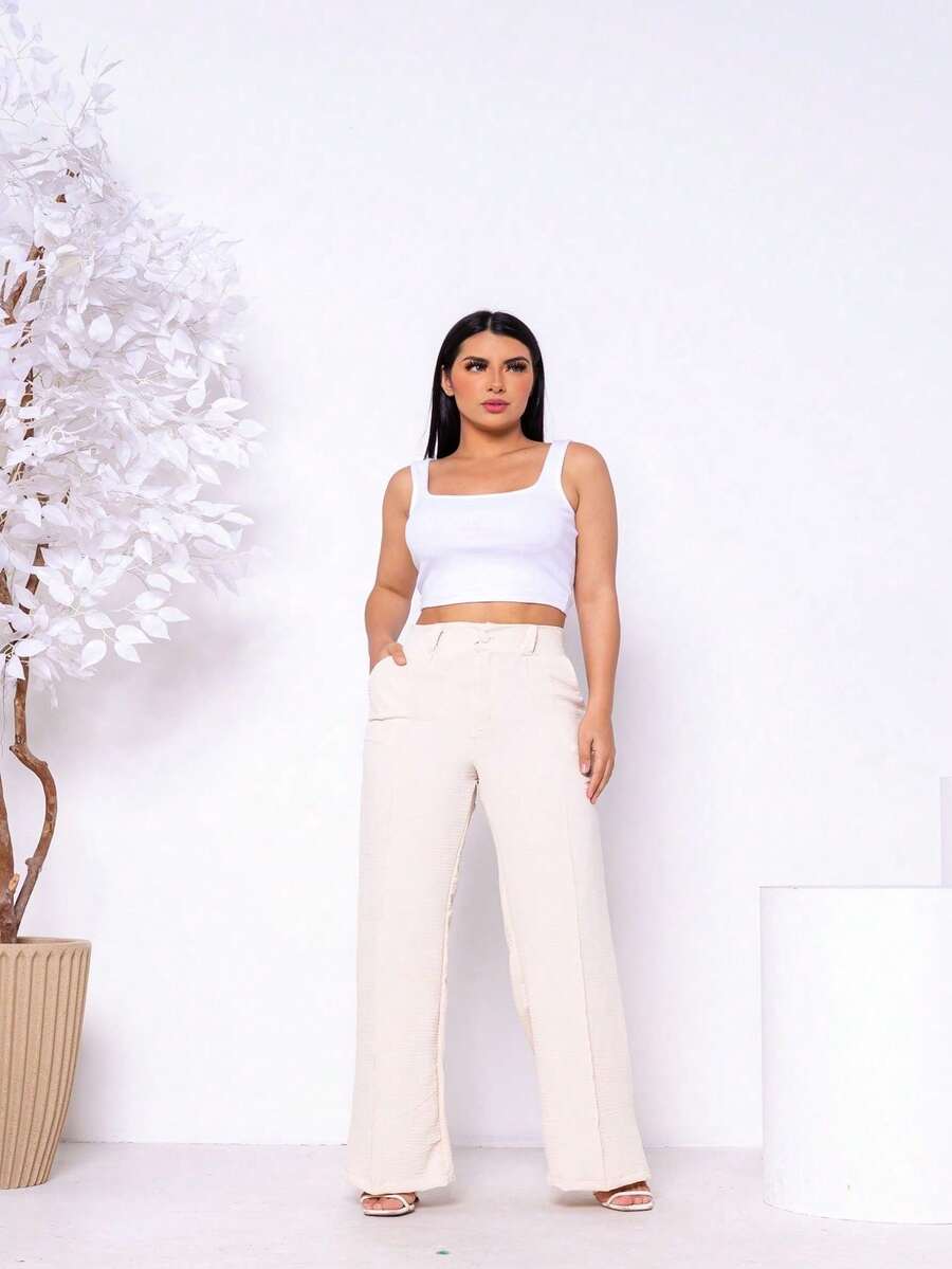 Women Pants - Màu be - Xem 1
