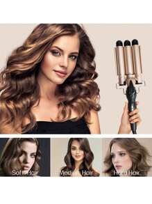 Ceramic Triple Barrel Hair Curler - Light Grey - View 5
