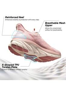 Women's Slip On Walking Shoes Running Comfortable Tennis Breathable Non Slip Athletic Gym Workout Cross Training Sneakers - Hồng - Xem 4