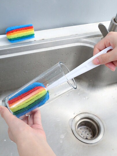 Kitchen Cleaning Brush For Cups, Bottles, Tea Pots With Long Handle And No Blind Spot Design, Glassware, Plastic Material, 1pc/2pcs,Kitchen,Kitchen Items,Cleaning