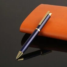 1pc 2024 Promotion Fashion Writing Pen Metal Ballpoint Pen With Replaceable Ballpoint Pen Refill - Blue - View 10