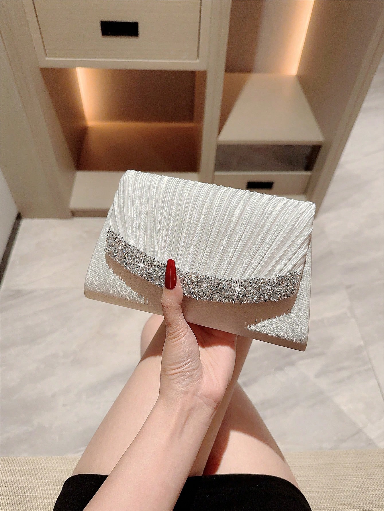 خفيفة الوزن ، والأعمال التجارية غير الرسمية ديكور راينستون ديكور حقيبة تصميم مصغرة ، وحقيبة صافية فو فو ، حقيبة السهرة لؤلؤة ، حقي...