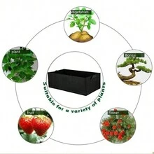 1/3/5入組加厚無紡布種植袋，植物營養生長袋，蔬菜苗木營養袋，尺寸為120cm*60cm*30cm - 黑色 - 查看 9