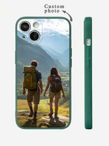 1 件时尚个性化黑色软手机壳可定制各种生活、亲子、风景和婚礼照片猫咪、花卉卡其色、透明时尚、时尚、多彩、配套手机壳、简约定制、个性化、独特、周年纪念、生日、圣诞节、万圣节、冬季、舞会、秋季、父亲节 - 綠色 - 查看 4