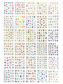 30入組混合風格自粘式3D彩色雛菊花蝴蝶結愛心設計指甲藝術貼紙，適用於DIY裝飾，適用於女性/女孩，美甲沙龍用品6.5*5.5cm - 彩色 - 查看 12