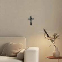 BONITTER 古董銀基督-聖本篤金屬壁藝-5.0英寸X2.7英寸黑白棕搪瓷掛飾，給予祝福和精神聖物：信仰禮物贈送給您的熟人 - 彩色 - 查看 6