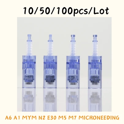 10/50/100Pcs/Lot Bayonet Derma Pen Needles Nano 36 12 Microneedling Cartridge Tip MicroNeedle For A6 N2 M5 M7 A1 E30 MYM Pen Bayonet Slot Disposable Replacement Parts (0.25mm) For Skin Care,Beauty,Skin Care Products,Spa,Self Care,Skin Care Tools,Face Care,Esthetician Supplies,Massage,Face Massage Tool,Face Roller