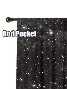2入組星空星夜銀河窗簾，富有美學意境和幻想，無線杆袋式窗簾，適用於臥室、客廳、辦公室裝飾，尺寸為42*63英寸 - 黑與白 - 查看 4