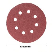 10pcs/160pcs 5-Inch Sanding Disc Hook And Loop Backing Sanding Pad Sandpaper Plate 8-Hole Red Sanding Disc With Coarse To Medium Grits, Suitable For 40/80/100/120/150/180/240/320/400/600 Grit Power Sanding Discs, 5 Inch 8 Hole Round Sanding Disc Tools