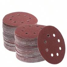 10pcs/160pcs 5-Inch Sanding Disc Hook And Loop Backing Sanding Pad Sandpaper Plate 8-Hole Red Sanding Disc With Coarse To Medium Grits, Suitable For 40/80/100/120/150/180/240/320/400/600 Grit Power Sanding Discs, 5 Inch 8 Hole Round Sanding Disc Tools