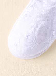 5pairs/Set Girls Thin Solid/Stripe Pattern Lace Ankle Socks For Summer, Casual Style