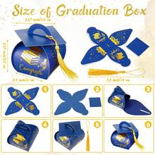 25pcs Graduation Cap Gift Box Graduation Party Favors Graduation Candy Box With Tassel Treat Box Graduation Centerpieces For Tables Graduation Decorations Grad Party Favor - Blue - View 3