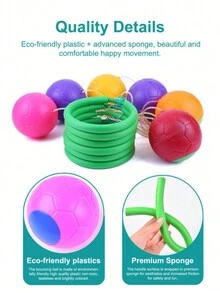 Cuerda de saltar con bola, juguete de bola de diversión al aire libre, entrenamiento de coordinación y equilibrio para juguetes de cuerda de saltar, regalos de Halloween, Navidad (color aleatorio), juguetes de piscina adecuados para juegos de piscina, fiesta de piscina, juegos de fiesta para adultos adecuados para Halloween/Navidad/Acción de Gracias - Color Aleatorio - Ver 7