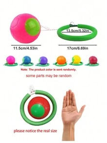 Cuerda de saltar con bola, juguete de bola de diversión al aire libre, entrenamiento de coordinación y equilibrio para juguetes de cuerda de saltar, regalos de Halloween, Navidad (color aleatorio), juguetes de piscina adecuados para juegos de piscina, fiesta de piscina, juegos de fiesta para adultos adecuados para Halloween/Navidad/Acción de Gracias - Color Aleatorio - Ver 4