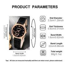 MSCXDK Women Simple Watch Fashion Leather Quartz Wristwatches Wallet Set Female Heart Shaped Long Wallet Dress Clock Women - Black - View 6