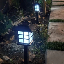 LED 太阳能走道灯，2 件装防水灯，适用于花园、景观、道路、庭院、露台、车道、户外花园照明，适用于道路、庭院、露台 - 小房子燈 - 查看 5