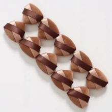 8 Pcs Bamboo Charcoal Velvet Loose Powder Puffs, Double Ribbon Soft Water-Drop  Cosmetic Powder Puff Applicator For Loose Mineral Powder Body Powder Cosmetic Foundation Sponges - Brown - View 1