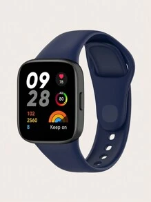 1pc Unisex Solid Color Silicone Watch Band, Compatible With Redmi Watch 3, Suitable For Daily Wear