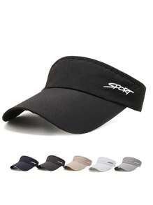 1 Stück Unisex Sommer Sonnenhut mit gesticktem Buchstaben SPORT, schnelltrocknend, verstellbar, atmungsaktiv, Outdoor-Kappe für Laufen, Reisen, Wandern und Radfahren