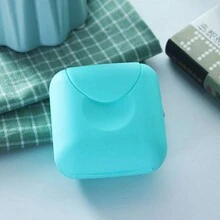 1/2/3/4件裝便攜式附蓋肥皂盒，糖果色肥皂碟，廚房與浴室收納整理盒，居家浴室裝飾，夏季 - 藍色 - 查看 7