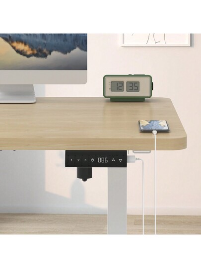 Devoko 120/140/160 Cm Bureau Height Adjustable Shelf Ergonomic Tafel Top Monitor Shelves,St Sit Computer Easy Assembly Home Office view 5