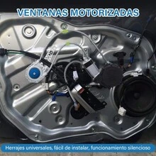 1 Par Carro Puerta Kit Vidrios Electricos Universales 12v - Negro - Ver 2