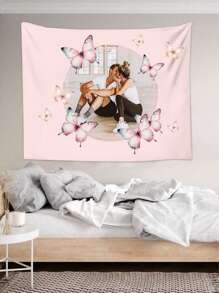 1pc Personalized Decorative Tapestry, Bedroom/Living Room/Office Wall Hanging Customized, Home Decoration, Wedding Party Decoration Custom Wall Tapestry, Flag For Room, Room Decor, Tapestry, Wall Art, Custom Tapestry, Custom Flags, Flags For Room, Tapestri