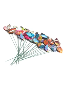 25Pcs Luminous Butterfly Stakes - Perfect For Garden Lawn Decoration!(Random Patterns And Colors.Please Place The Luminous Butterfly In A Sunny Area And Wait For The Luminous Powder To Absorb And Transfer To A Dark Place, As It Will Emit Fluorescence. After No Fluorescence, The Above Operation Can Be Repeated And Reused. Please Note That The Fluorescence Effect Of Luminous Powder Will Weaken After Being Soaked In Water!)